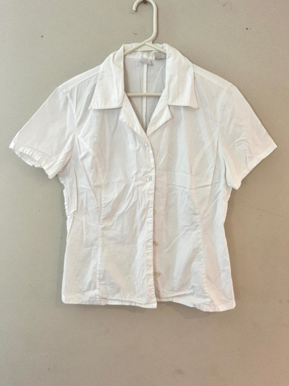 Vintage Gap White Cotton Camp Shirt, Large